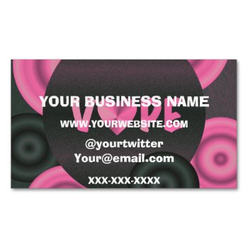 Cotton Candy Pink 3d Vape Heart Magnetic Business Card by TeensEyeCandy at Zazzle