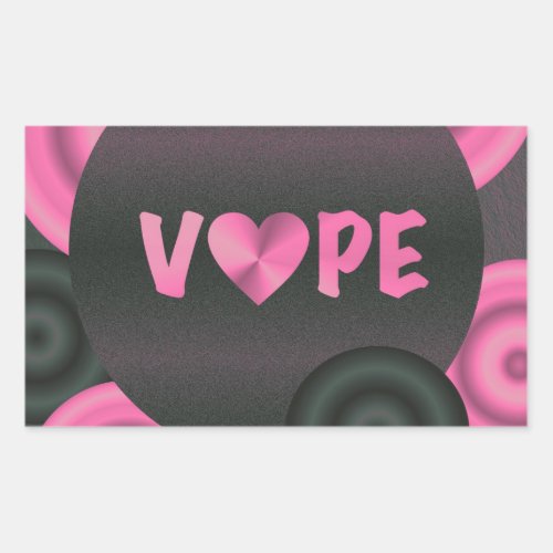 Cotton Candy Pink 3D Vape Heart Rectangular Sticker