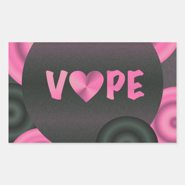 Cotton Candy Pink 3D Vape Heart Rectangular Sticker (Front)