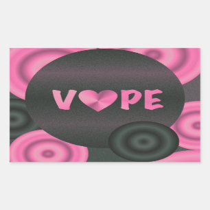 Cotton Candy Pink 3D Vape Heart Rectangular Sticker