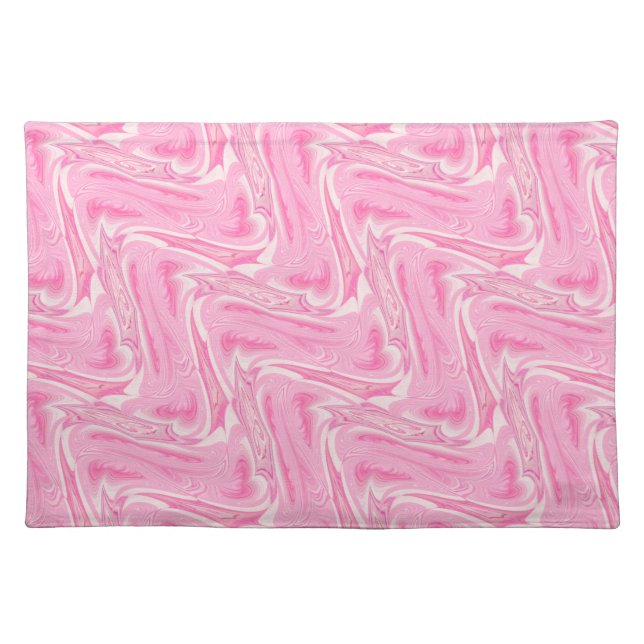 Cotton Candy Pink Abstract Cloth Placemat (Front)