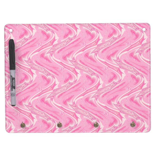 Cotton Candy Pink Abstract Dry Erase Board With Keychain Holder (Front)