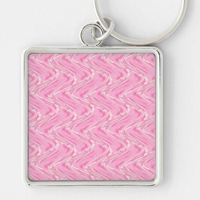 Cotton Candy Pink Abstract Keychain (Front)