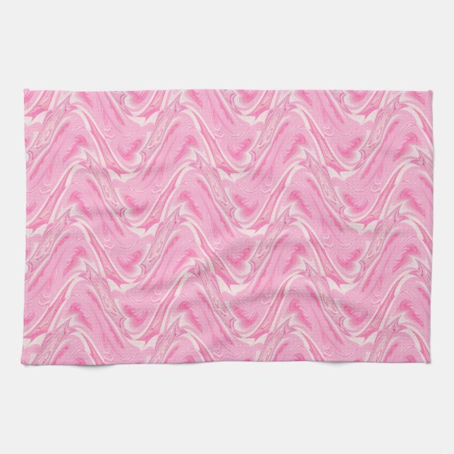 Cotton Candy Pink Abstract Kitchen Towel (Horizontal)