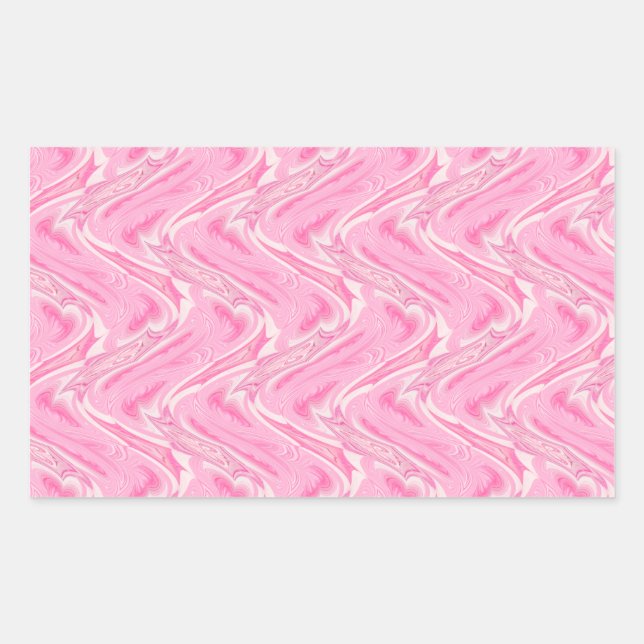 Cotton Candy Pink Abstract Rectangular Sticker (Front)