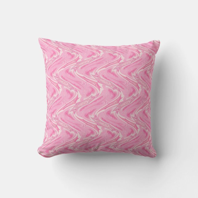 Cotton Candy Pink Abstract Throw Pillow (Front)