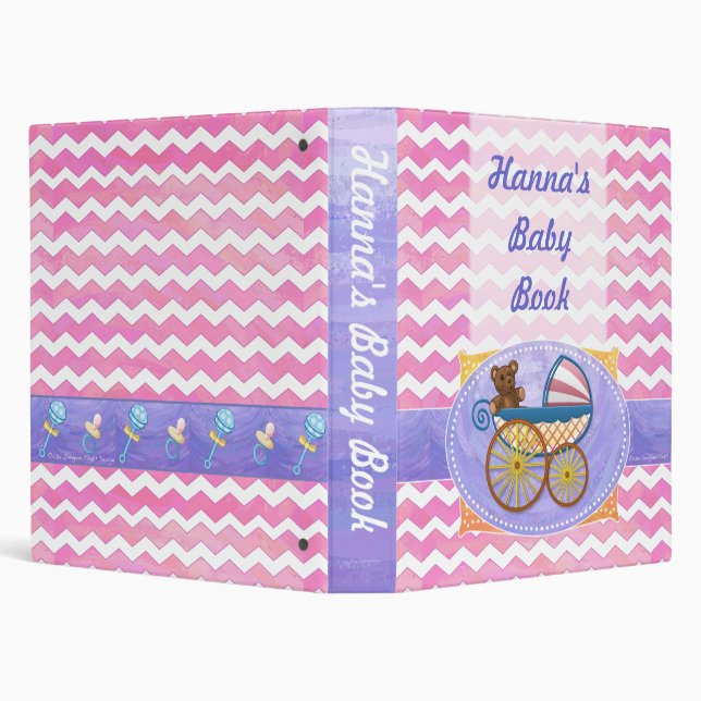Cotton Candy Pink and Purple Baby Book Binder (Background)