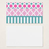 Cotton Candy Pink Blue Circles Stripes Damask Coll (Front & Back)