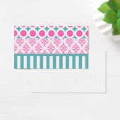 Cotton Candy Pink Blue Circles Stripes Damask Coll (Desk)