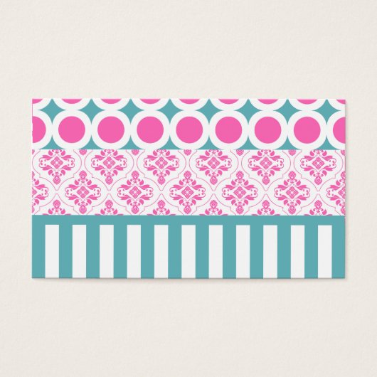 Cotton Candy Pink Blue Circles Stripes Damask Coll (Front)