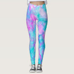 Cotton Candy Pink & Blue Watercolor Wash Stain Leggings<br><div class="desc">Leggings.</div>