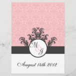 Cotton Candy Pink Damask Wedding Invitation