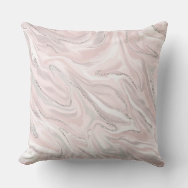 Cotton Candy Pink Designer Throw Pillow (Front)