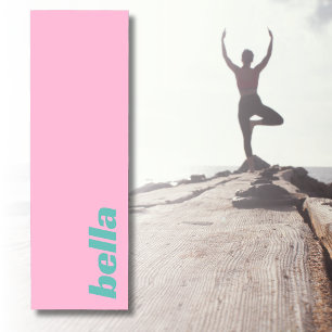 Cotton Candy Pink Elegant Name Stylish Simple Yoga Mat