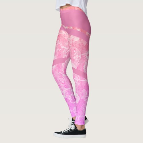 Cotton Candy Pink Floral Leggings