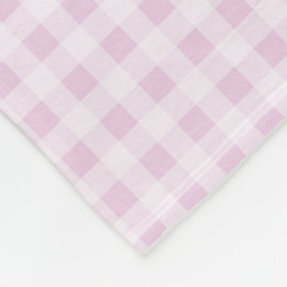 Cotton Candy Pink Gingham Fleece Blanket