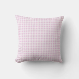 Cotton Candy Pink Gingham Throw Pillow