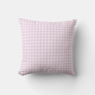 Cotton Candy Pink Gingham Throw Pillow
