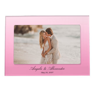 Cotton Candy Pink Gradient Wedding Magnetic Frame