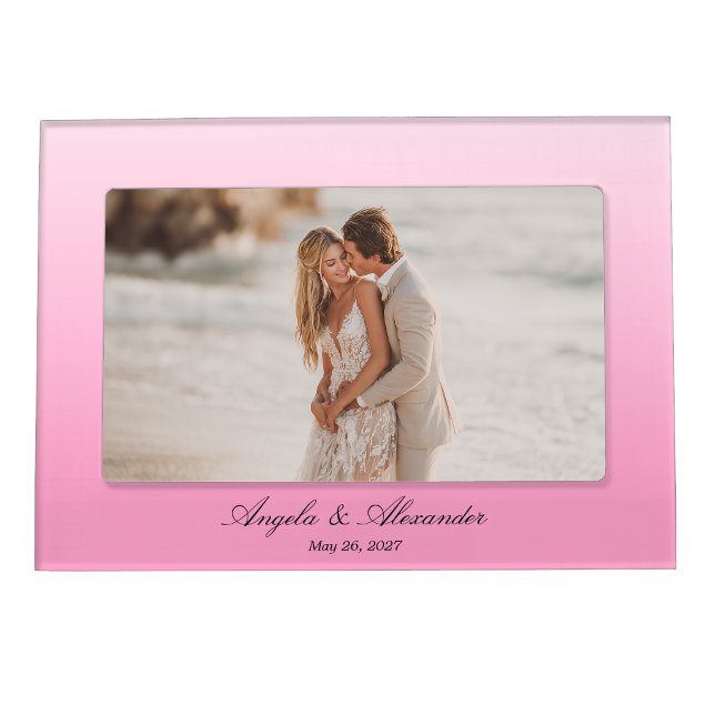 Cotton Candy Pink Gradient Wedding Magnetic Frame (Cotton Candy Pink Gradient Wedding Magnetic Frame)