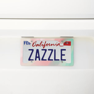 Cotton Candy Pink Marble Swirly Waves License Plate Frame