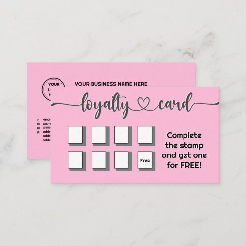 Cotton Candy Pink Minimalist Add Your Logo QR Code Loyalty Card