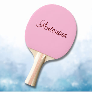 Cotton Candy Pink Modern Name   Trendy Minimalist  Ping Pong Paddle