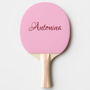 Cotton Candy Pink Modern Name   Trendy Minimalist  Ping Pong Paddle
