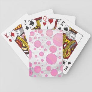 Cotton Candy Pink Polka Dot Playing Cards