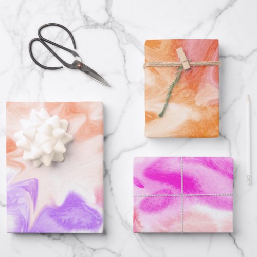 Cotton Candy Pink Purple Wrapping Paper Sheets