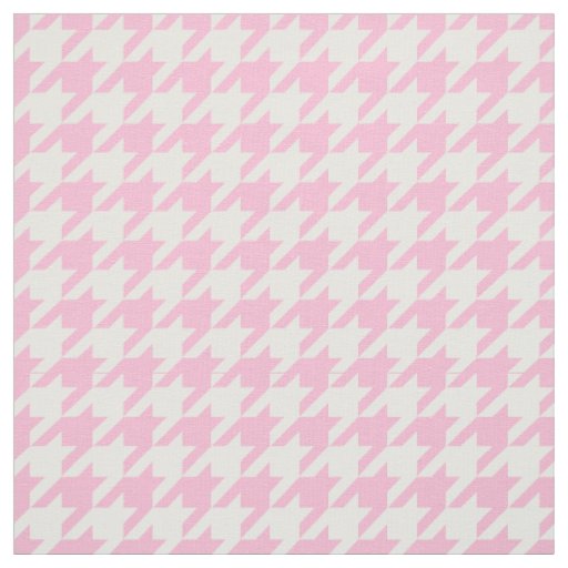 Cotton Candy Pink, White Houndstooth Pattern #2M Fabric