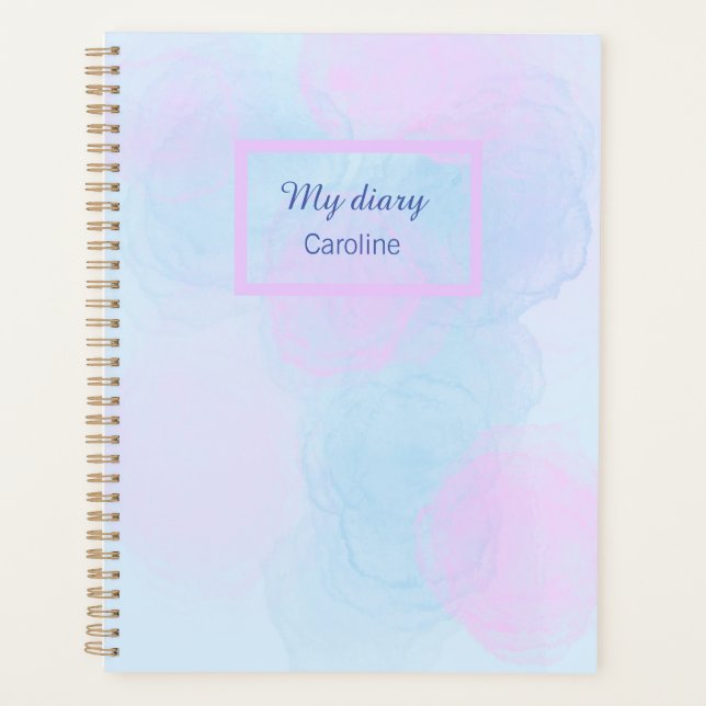 Cotton candy planner spiral with hard cover (Front)