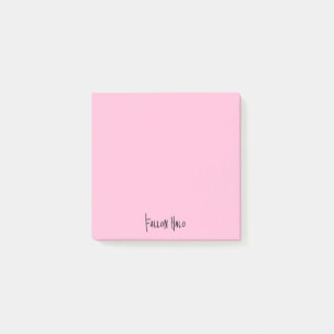 Cotton Candy Professional Minimalist Black Script Post-it Notes