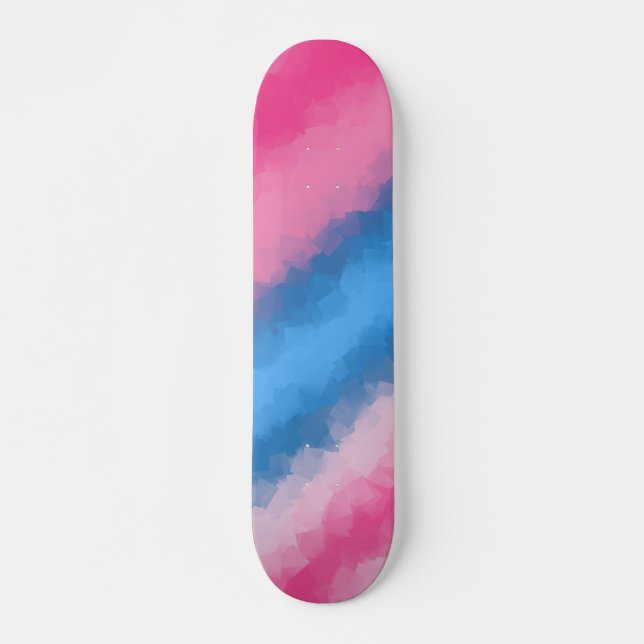 Cotton Candy Rainbow Colors skate Deck (Front)