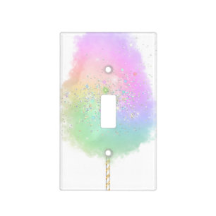 Cotton candy rainbow glitter cute candy light switch cover
