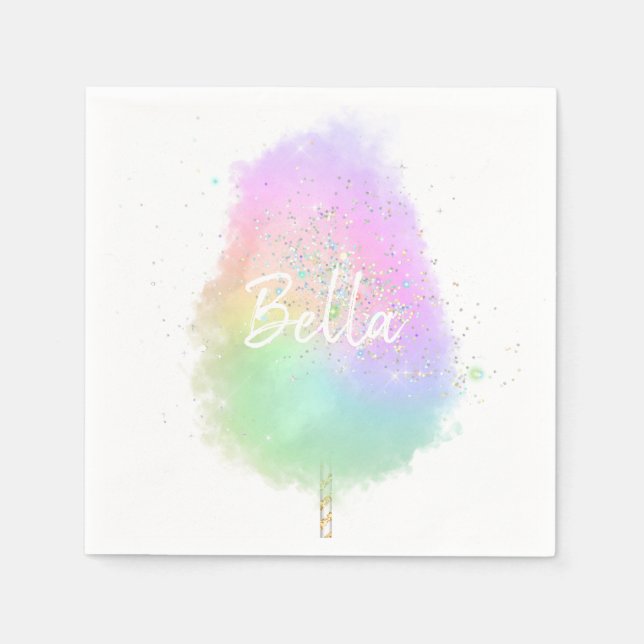 Cotton candy rainbow glitter cute  napkins (Front)
