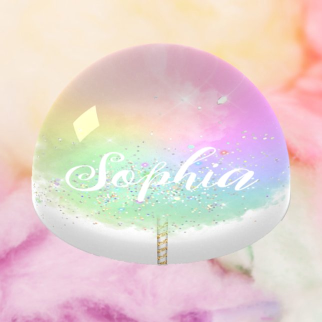 Cotton candy rainbow glitter cute pastel paperweight (Creator Uploaded)