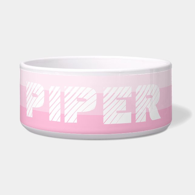 Cotton Candy Shades Color White Calligraphy Name Bowl (Front)