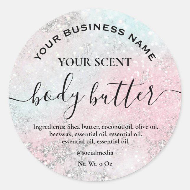 Cotton Candy Silver Body Butter Labels (Front)