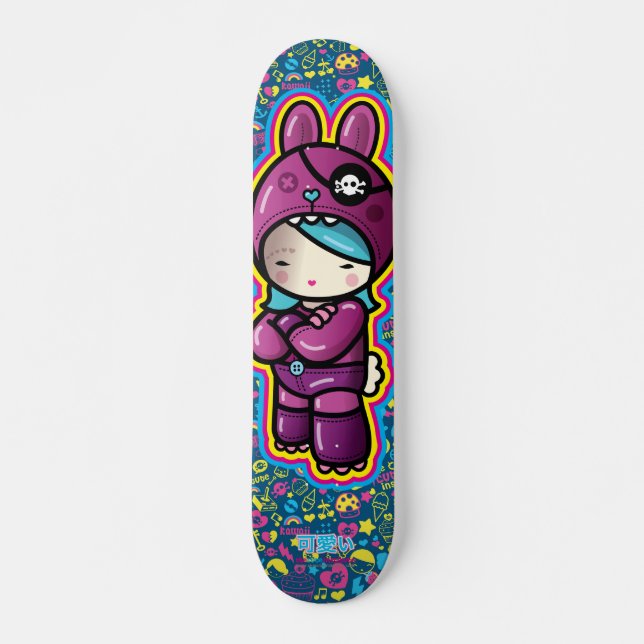 cotton candy skateboard deck (Front)