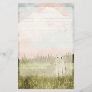 Cotton Candy Skies - Cute Ghost Lined Stationery