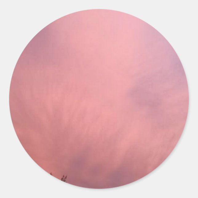 Cotton Candy Sky Classic Round Sticker (Front)