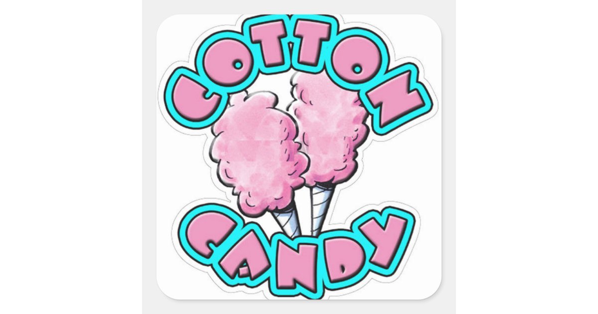 Cotton Candy Square Sticker Zazzle
