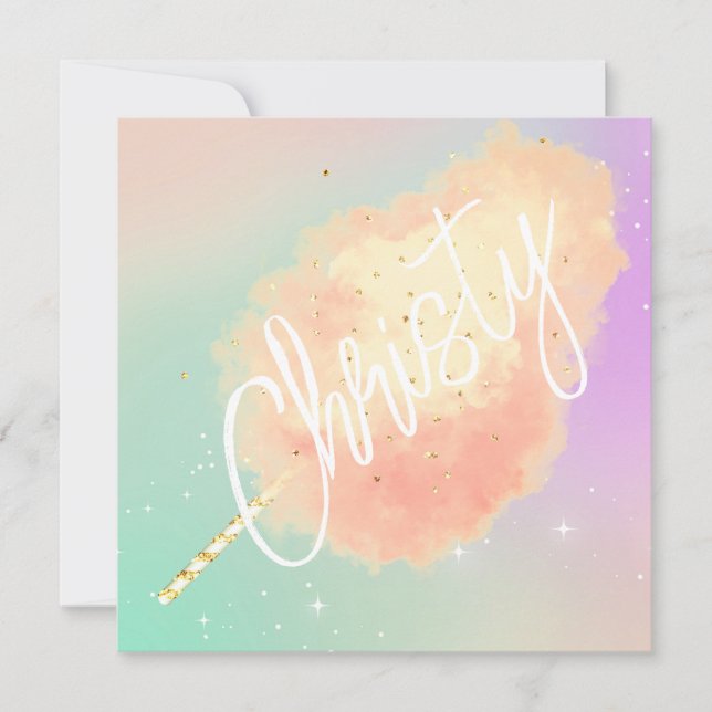 Cotton candy star dust peach teal purple pastel (Front)