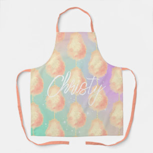 Cotton candy star dust peach teal purple pastel apron