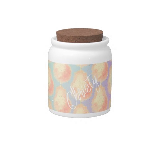 Cotton candy star dust peach teal purple pastel candy jar