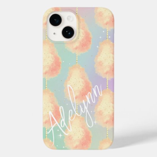 Cotton candy star dust peach teal purple pastel Case_Mate iPhone 14 case