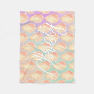 Cotton candy star dust peach teal purple pastel fleece blanket