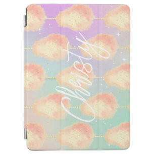 Cotton candy star dust peach teal purple pastel iPad air cover