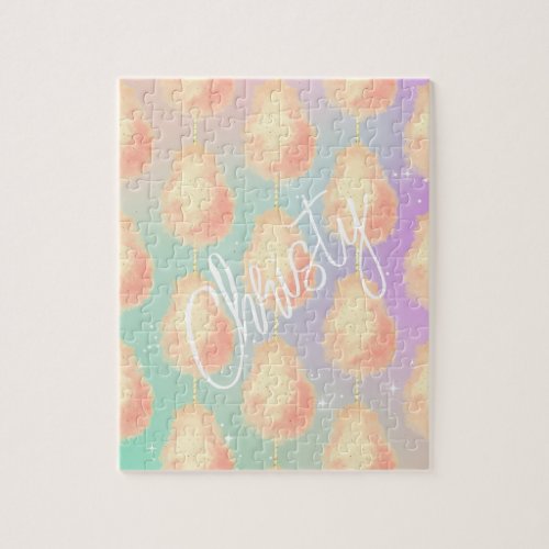 Cotton candy star dust peach teal purple pastel jigsaw puzzle